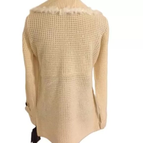 Adrienne Landau Cascading Front Cardigan Faux Fur - Picture 3 of 7